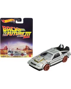 Time Machine (Railroad Version) Brushed Metal "Back to the Future Part III" (1990) Movie Diecast Model Car by Hot Wheels