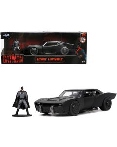 Batmobile Matt Black with Batman Diecast Figurine "The Batman" (2022) Movie "DC Comics" 1/32 Diecast Model Car by Jada