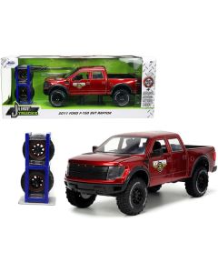 2011 Ford F-150 SVT Raptor Pickup Truck Candy Red Metallic "Mickey Thompson Tires & Wheels" with Extra Wheels "Just Trucks" Series 1/24 Diecast Model Car by Jada