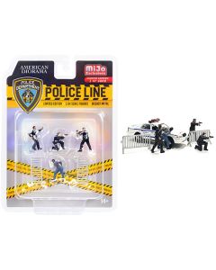 "Police Line" 6 piece Diecast Set (4 Figurines and 2 Accessories) Limited Edition to 4800 pieces Worldwide for 1/64 Scale Models by American Diorama