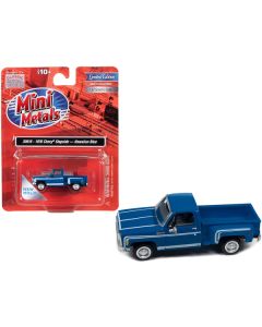 1976 Chevrolet Stepside Pickup Truck Hawaiian Blue with White Stripes 1/87 (HO) Scale Model Car by Classic Metal Works