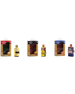 "Vintage Gas Pump" Set of 3 Pumps Series 11 1/18 Diecast Models by Greenlight