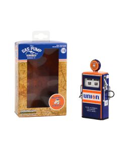 1954 Tokheim 350 Twin Gas Pump "Union 76 Minute Man Service" Dark Blue and Orange "Vintage Gas Pumps" Series 11 1/18 Diecast Model by Greenlight