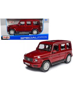 2019 Mercedes Benz G-Class with Sunroof Red Metallic 1/25 Diecast Model Car by Maisto