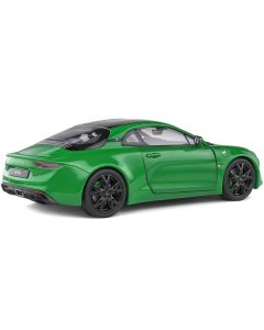 2021 Alpine A110 Pure Vert Jardin Green Metallic with Black Top 1/18 Diecast Model Car by Solido