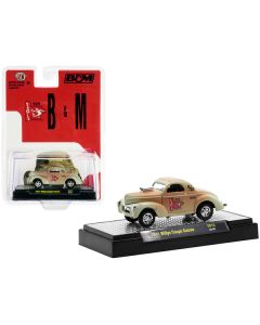 1941 Willys Coupe Gasser Green (Weathered) "B & M Automotive" Limited Edition to 6600 pieces Worldwide 1/64 Diecast Model Car by M2 Machines