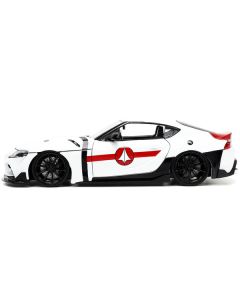 2020 Toyota Supra White and Rick Hunter Diecast Figurine "Robotech" "Hollywood Rides" Series 1/24 Diecast Model Car by Jada