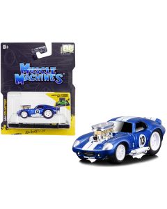 1965 Shelby Daytona Coupe #13 Blue Metallic with White Stripes 1/64 Diecast Model Car by Muscle Machines