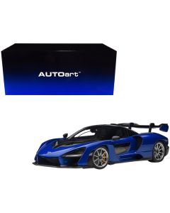 Mclaren Senna Trophy Kyanos Blue and Black with Carbon Accents 1/18 Model Car by Autoart