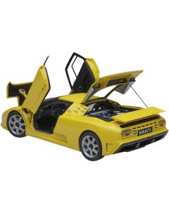 Bugatti EB110 SS Super Sport Giallo Bugatti Yellow with Silver Wheels 1/18 Model Car by Autoart