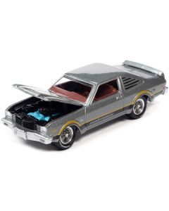 1976 Plymouth Volare Road Runner Silver Cloud Metallic with Stripes "OK Used Cars" Series Limited Edition to 18056 pieces Worldwide 1/64 Diecast Model Car by Johnny Lightning