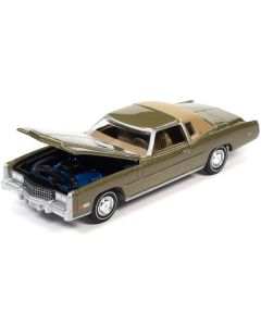 1975 Cadillac Eldorado Tarragon Gold Metallic with Rear Section of Roof Sandalwood Tan "Luxury Cruisers" Limited Edition to 14910 pieces Worldwide 1/64 Diecast Model Car by Auto World