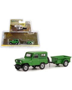 1972 Nissan Patrol Green with 1/4 Ton Cargo Trailer "Hitch & Tow" Series 25 1/64 Diecast Model Car by Greenlight