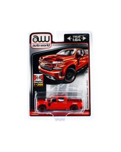 2019 Chevrolet Silverado LTZ Z71 Pickup Truck Red with Black Stripes Limited Edition to 2496 pieces Worldwide 1/64 Diecast Model Car by Auto World