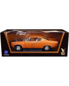 1970 AMC Rebel Brown Metallic with Matt Black Hood and Silver Stripes 1/18 Diecast Model Car by Road Signature