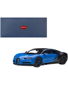 2019 Bugatti Chiron Sport French Racing Blue and Carbon 1/18 Model Car by Autoart