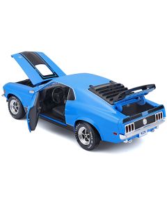 1970 Ford Mustang Mach 1 428 Blue with Black Stripes "Special Edition" 1/18 Diecast Model Car by Maisto