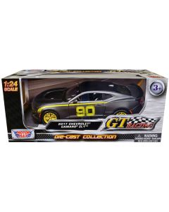 2017 Chevrolet Camaro ZL1 #90 Matt Gray with Yellow Stripes "GT Racing" Series 1/24 Diecast Model Car by Motormax