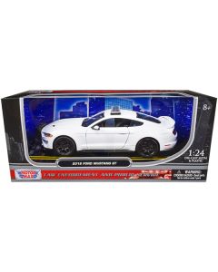 2018 Ford Mustang GT Police Car Unmarked Plain White "Law Enforcement and Public Service" Series 1/24 Diecast Model Car by Motormax