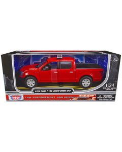 2019 Ford F-150 Lariat Crew Cab Pickup Truck Unmarked Fire Department Red "Law Enforcement and Public Service" Series 1/24 Diecast Model Car by Motormax