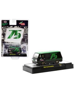 1963 Ford Econoline Van Black with Green Top "Turtle Wax Celebrating 75 Years of Innovation" Limited Edition to 5500 pieces Worldwide 1/64 Diecast Model Car by M2 Machines