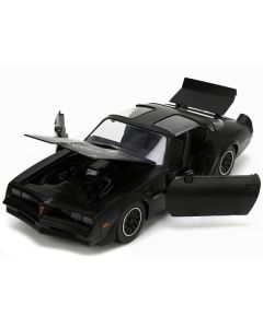 1977 Pontiac Firebird T/A Trans Am Matt Black with Bird Graphic on Hood "Bigtime Muscle" Series 1/24 Diecast Model Car by Jada