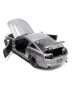 2010 Ford Mustang GT Gray Metallic with Flames "Ford Motor Company" "Bigtime Muscle" Series 1/24 Diecast Model Car by Jada