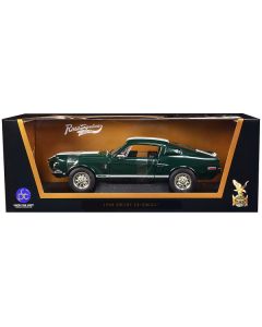 1968 Shelby GT500 KR Dark Green with White Stripes 1/18 Diecast Car Model by Road Signature