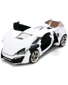 Lykan Hypersport White with Bronze Metallic Rear Spoiler "HKS" "Hyper-Spec" Series 1/24 Diecast Model Car by Jada