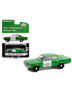 1973 AMC Matador Fare-Master Taxi Green and White "Matador Cab" "Hobby Exclusive" 1/64 Diecast Model Car by Greenlight