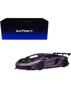 Lamborghini Aventador Liberty Walk LB-Works Viola SE30 Purple Metallic with Carbon Hood Limited Edition 1/18 Model Car by Autoart