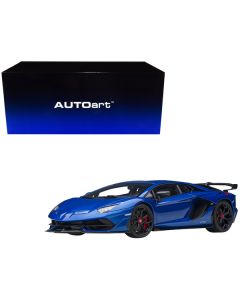 Lamborghini Aventador SVJ Blue Nethuns Metallic 1/18 Model Car by Autoart