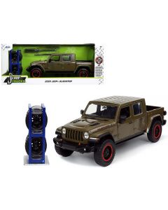 2020 Jeep Gladiator Rubicon Pickup Truck Dark Green Metallic with Extra Wheels "Just Trucks" Series 1/24 Diecast Model Car by Jada