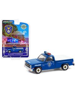 1981 Chevrolet C-10 Custom Deluxe Pickup Truck Blue with White Truck Bed Cover "Conrail (Consolidated Rail Corporation) Police" "Hobby Exclusive" 1/64 Diecast Model Car by Greenlight