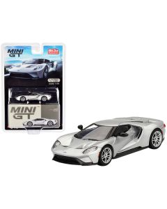 Ford GT Ingot Silver Metallic Limited Edition to 2400 pieces Worldwide 1/64 Diecast Model Car by Mini GT