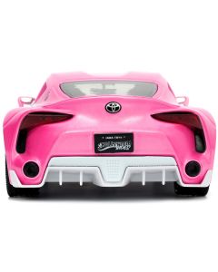 Toyota FT-1 Concept Pink Metallic and Pink Ranger Diecast Figurine "Power Rangers" "Hollywood Rides" Series 1/24 Diecast Model Car by Jada