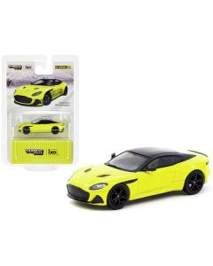 Aston Martin DBS Superleggera Yellow Metallic with Black Top "Global64" Series 1/64 Diecast Model Car by Tarmac Works