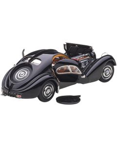 1938 Bugatti Type 57SC Atlantic with Disc Wheels Black 1/43 Diecast Model Car by Autoart