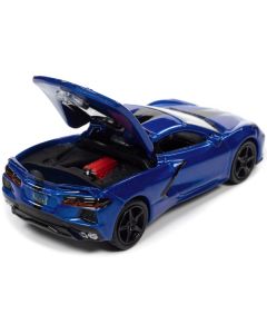 2020 Chevrolet Corvette Elkhart Lake Blue Metallic "Sports Cars" Limited Edition 1/64 Diecast Model Car by Auto World