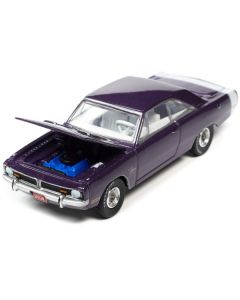 1971 Dodge Dart Swinger 340 Special Plum Crazy Purple Metallic with White Tail Stripe "Vintage Muscle" Limited Edition 1/64 Diecast Model Car by Auto World