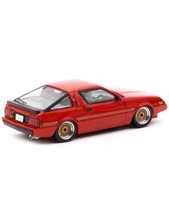 Mitsubishi Starion RHD (Right Hand Drive) Bright Red with Black Stripes "Road64" Series 1/64 Diecast Model Car by Tarmac Works