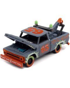 1965 Chevrolet Tow Truck #65 Derby Smoke Gray with Graphics "Demolition Derby" "Street Freaks" Series Limited Edition to 15196 pieces Worldwide 1/64 Diecast Model Car by Johnny Lightning