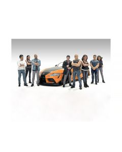 "Car Meet 3" 8 piece Figure Set for 1/18 Scale Models by American Diorama 