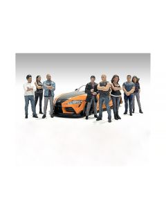 "Car Meet 3" 8 piece Figure Set for 1/24 Scale Models by American Diorama