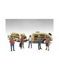 "Campers" 5 piece Figure Set for 1/18 Scale Models by American Diorama