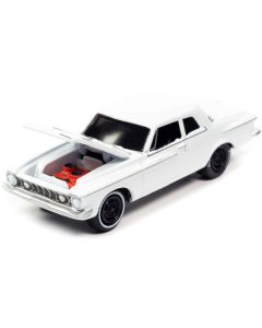 1962 Plymouth Savoy Max Wedge Alpine White "Classic Gold Collection" Series Limited Edition to 11880 pieces Worldwide 1/64 Diecast Model Car by Johnny Lightning