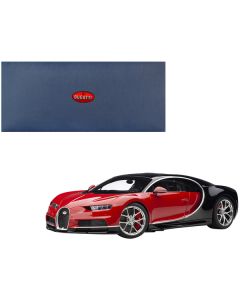 Bugatti Chiron Italian Red and Nocturne Black 1/12 Model Car by Autoart