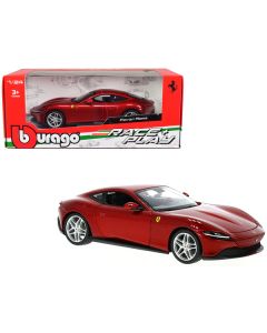 Ferrari Roma Red Metallic "Race + Play" Series 1/24 Diecast Model Car by Bburago