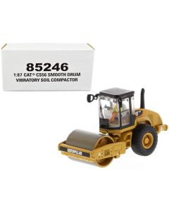 CAT Caterpillar CS56 Smooth Drum Vibratory Soil Compactor with Operator "High Line" Series 1/87 (HO) Scale Diecast Model by Diecast Masters