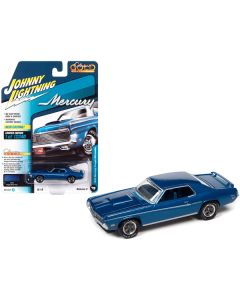 1969 Mercury Cougar Eliminator Bright Blue Metallic with White Stripes "Classic Gold Collection" Series Limited Edition to 12240 pieces Worldwide 1/64 Diecast Model Car by Johnny Lightning